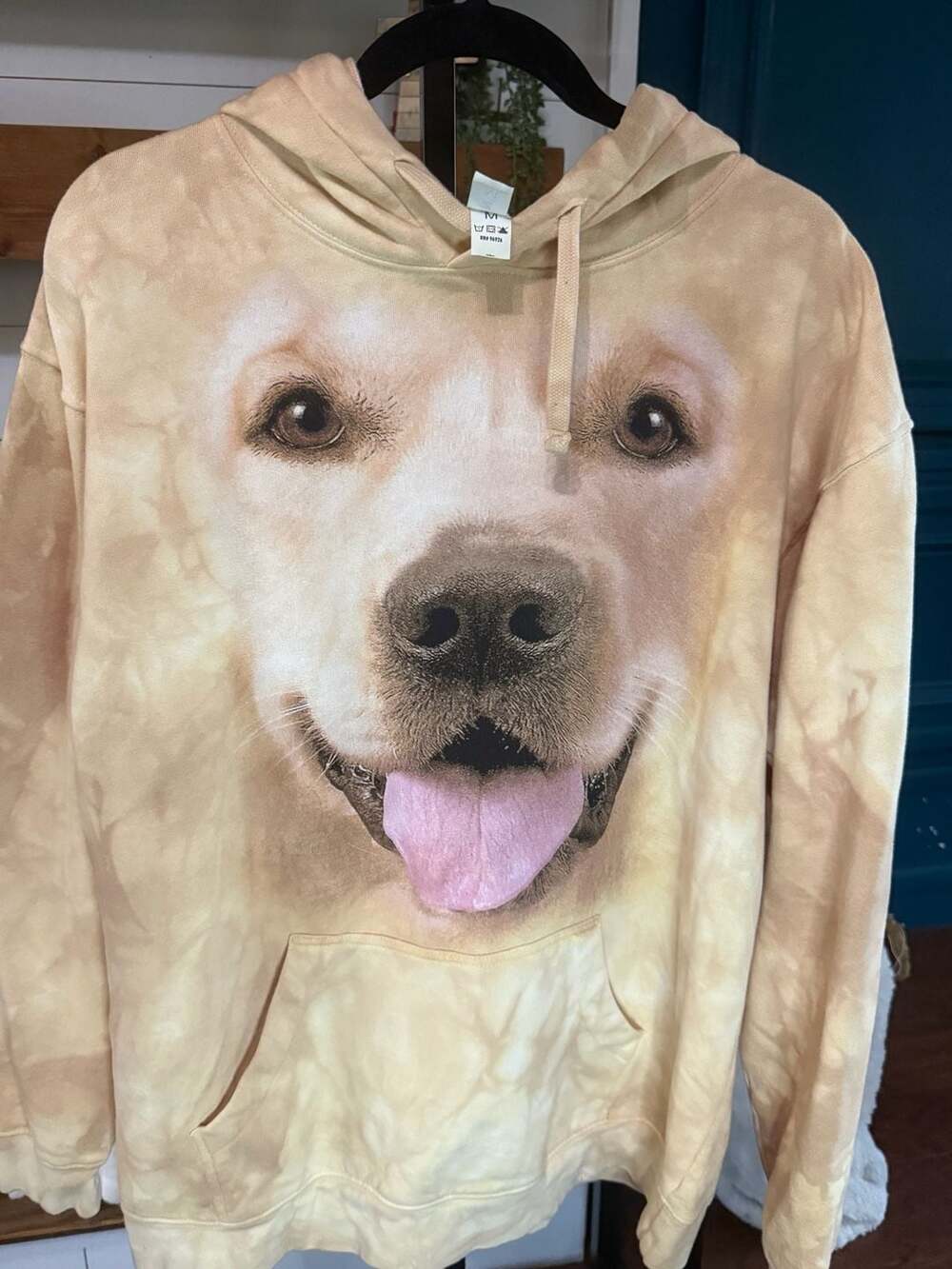 The Mountain Big Face Golden Retriever Dog Tie Dye Hoodie Sweatshirt Medium